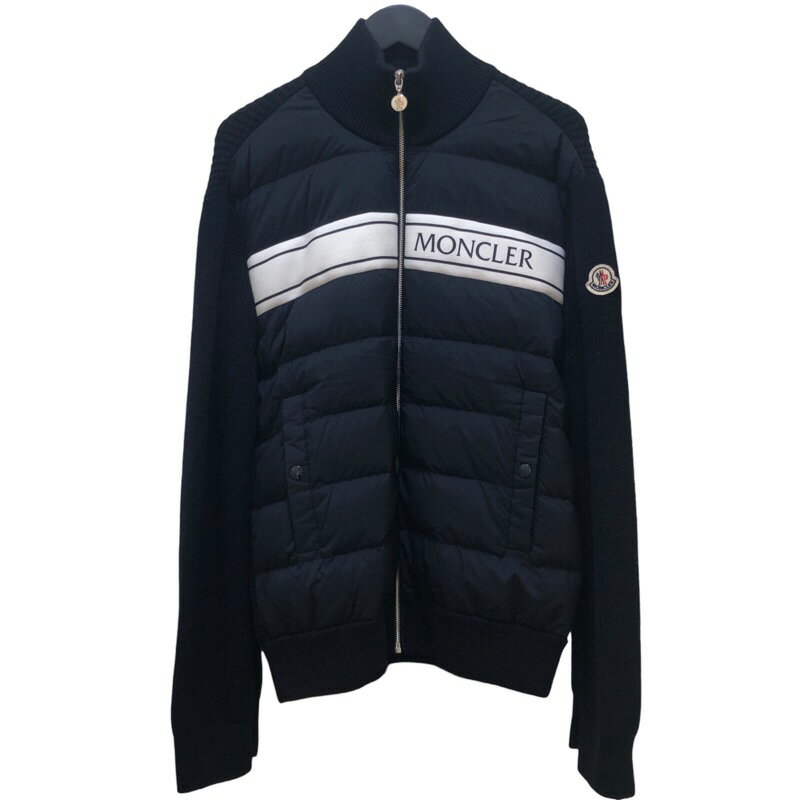 モンクレール MONCLER ダウンコンビニットブルゾン H2 091 9B00005 ネイビー ナイロ/ウール メンズ ブルゾン【中古】