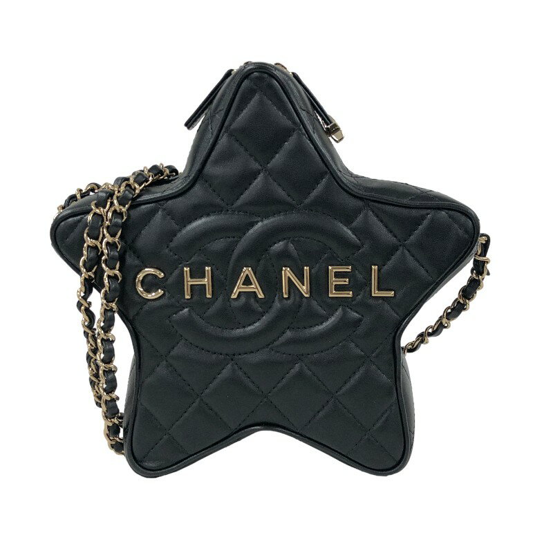 シャネル CHANEL スターチェーンショルダーバック AS4579 ブラック ゴールド金具 ラムスキン レディース ショルダーバッグ【中古】