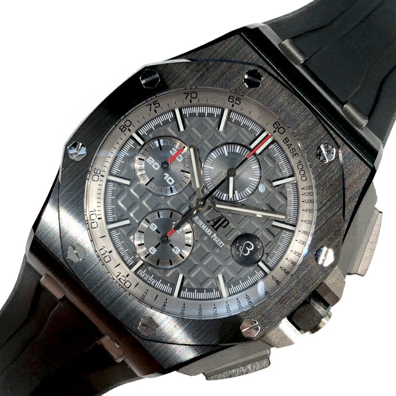 オーデマ ピゲ AUDEMARS PIGUET ロイヤルオークオフショア クロノグラフ 26405CE.OO.A002CA.01 シルバー文字盤/ブラック セラミック/チタン メンズ 腕時計【中古】