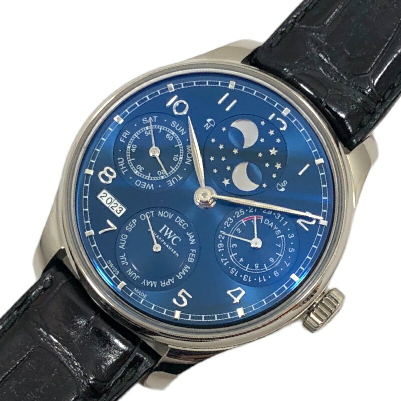 インターナショナルウォッチカンパニー IWC ポルトギーゼ パーペチュアルカレンダー IW503401 ブルー K18WG 自動巻き メンズ 腕時計【中古】