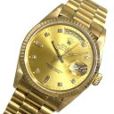 ロレックス ROLEX デイデイト R番 10Pダイヤ 18038A ゴールド K18PG メンズ 腕時計【中古】