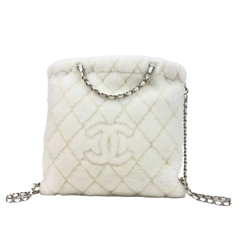 シャネル CHANEL ラージバックパック AS4278 ホワイト/SV金具 シアリングラムスキン レディース リュック・デイパック【中古】