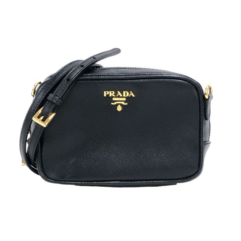 プラダ PRADA レザーショルダーバッグ 1N1674 ブラック レザー レディース ショルダーバッグ【中古】