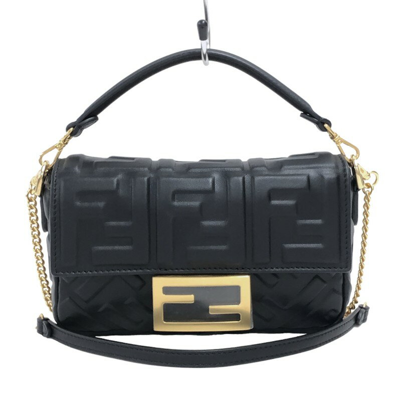 フェンディ FENDI バゲット スモール 8BS017 ブラック ゴールド金具 ナッパレザー レディース ハンドバッグ【中古】