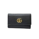 グッチ GUCCI GGマーモント 6連キーケース 456118 ブラック レザー ユニセックス キーケース【中古】