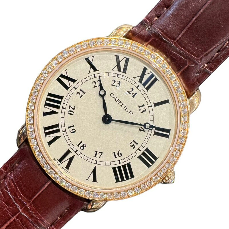 カルティエ Cartier ロンド ルイ カルティエ　LM WR000651 K18ピンクゴールド 手巻き メンズ 腕時計【中古】