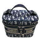 クリスチャン・ディオール Christian Dior オブリークバニティバッグ S5529VRIW_M928 ブルー キャンバス SV金具 レディース ショルダーバッグ【中古】