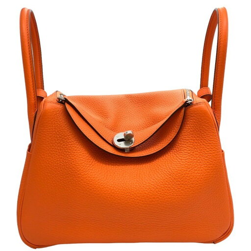 エルメス HERMES リンディ26 B刻 オレンジミニアン SV金具 トリヨン レディース ショルダーバッグ【中古】 エルメス HERMES リンディ26 B刻 オレンジミニアン SV金具 トリヨン レディース ショルダーバッグ【中古】