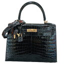 エルメス HERMES ケリー25 外縫い Z刻 ブラック GD金具 ニロティカスリセ レディース ショルダーバッグ【中古】