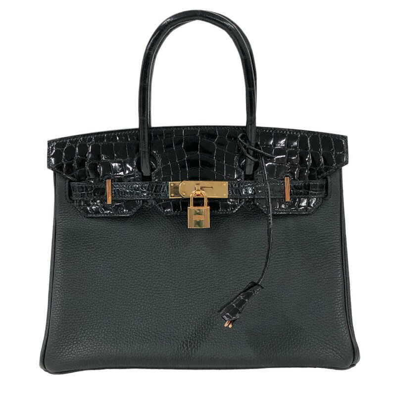 エルメス HERMES バーキン30 タッチ Y刻 ブラック ローズゴールド金具 トゴ/ニロティカス レディース ハンドバッグ【中古】