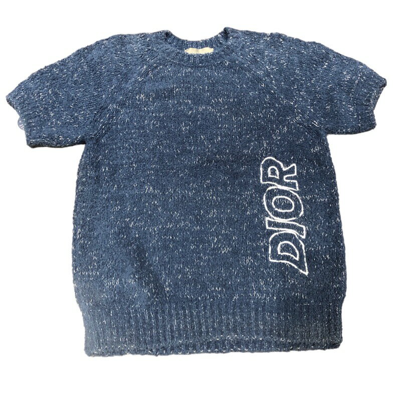 クリスチャン・ディオール Christian Dior ロゴニットセーター 293M645AT387 ブルー コットン メンズ セーター【中古】