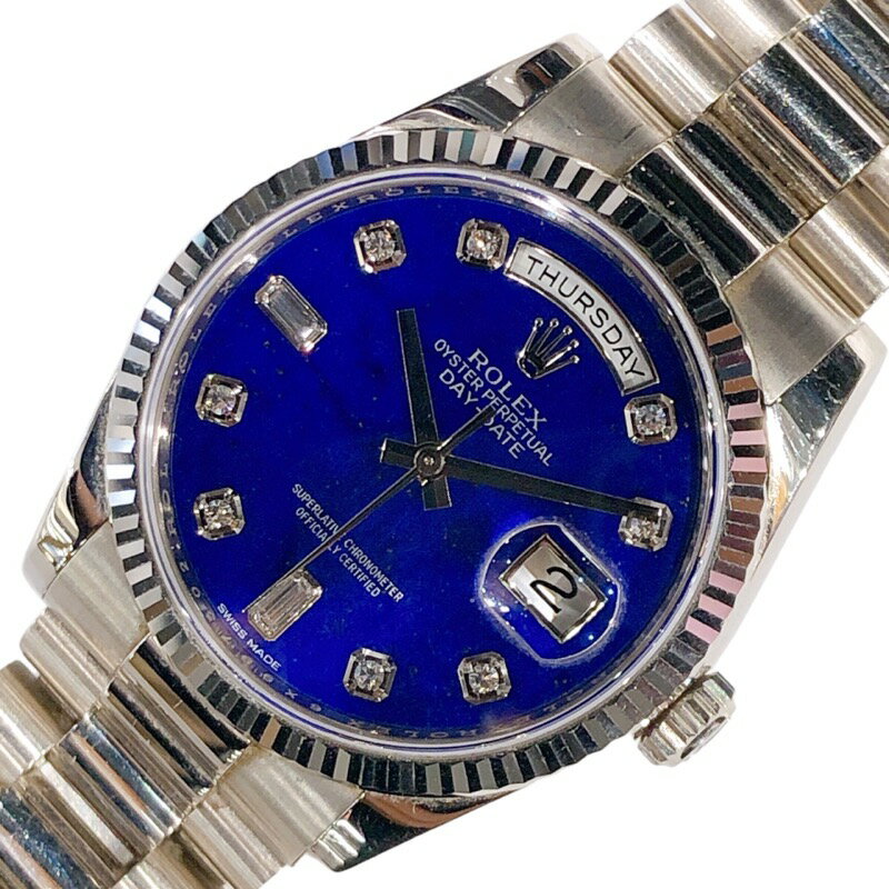 ロレックス ROLEX デイデイト 36 ラピスラズリ 118239A ブルー K18WG 自動巻き メンズ 腕時計【中古】