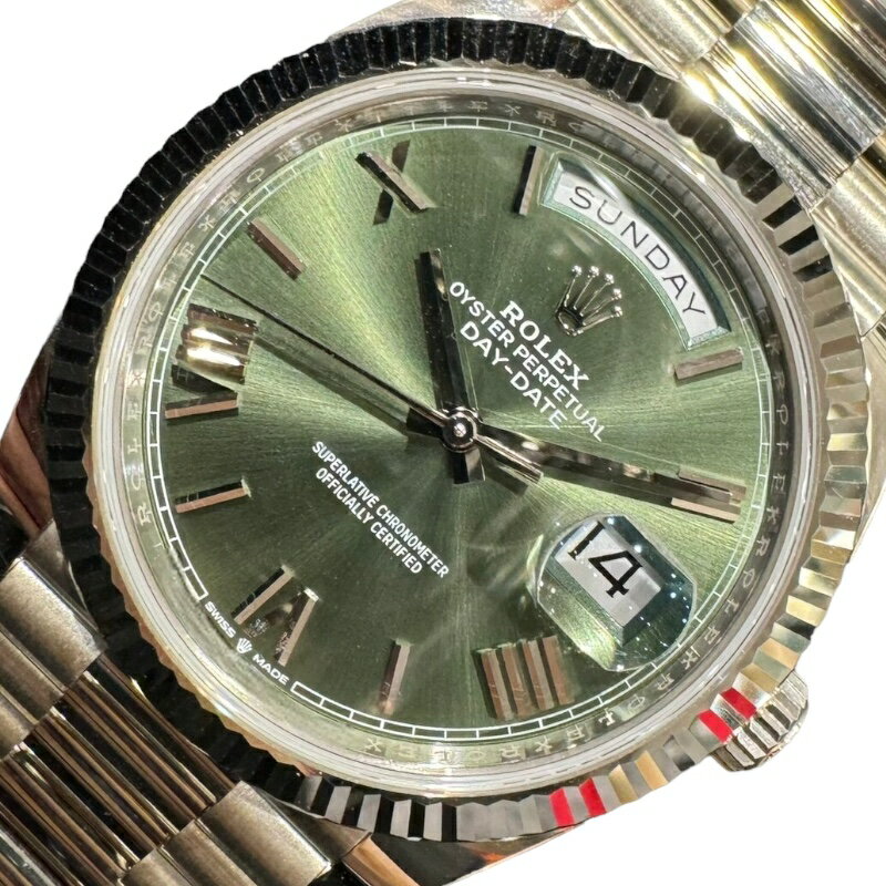 ロレックス ROLEX デイデイト 40 オリーブグリーン 228239 グリーン K18WG メンズ 腕時計【中古】