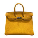 エルメス HERMES バーキン25 B刻印 ジョーヌアンブル シルバー金具 トゴ レディース ハンドバッグ【中古】(4)