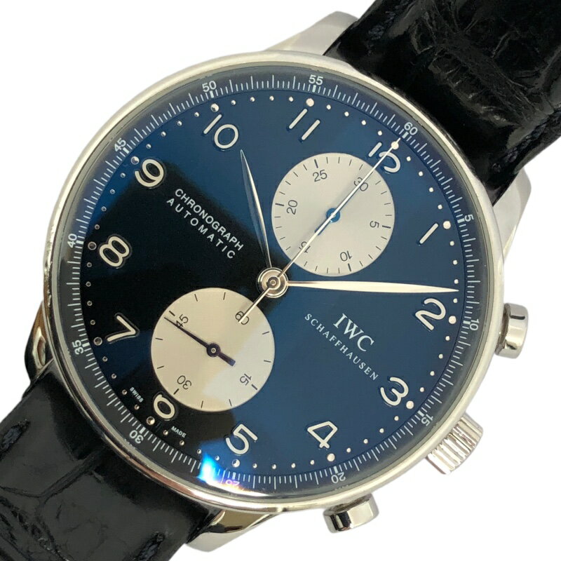 インターナショナルウォッチカンパニー IWC ポルトギーゼ クロノグラフ IW371404 ブラック SS/革ベルト 自動巻き メンズ 腕時計【中古】