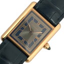 カルティエ Cartier タンク ルイ カルティエ LM WGTA0058 グレー K18PG/革ベルト 手巻き レディース 腕時計【中古】