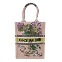 クリスチャン・ディオール Christian Dior ブックトート バーティカル ピンク ジャガード レディース ハンドバッグ【中古】