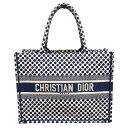 クリスチャン・ディオール Christian Dior ブックトートミディアム M1296Z グレー/オブリークジャガード キャンバス/刺繡 レディース トートバッグ【中古】