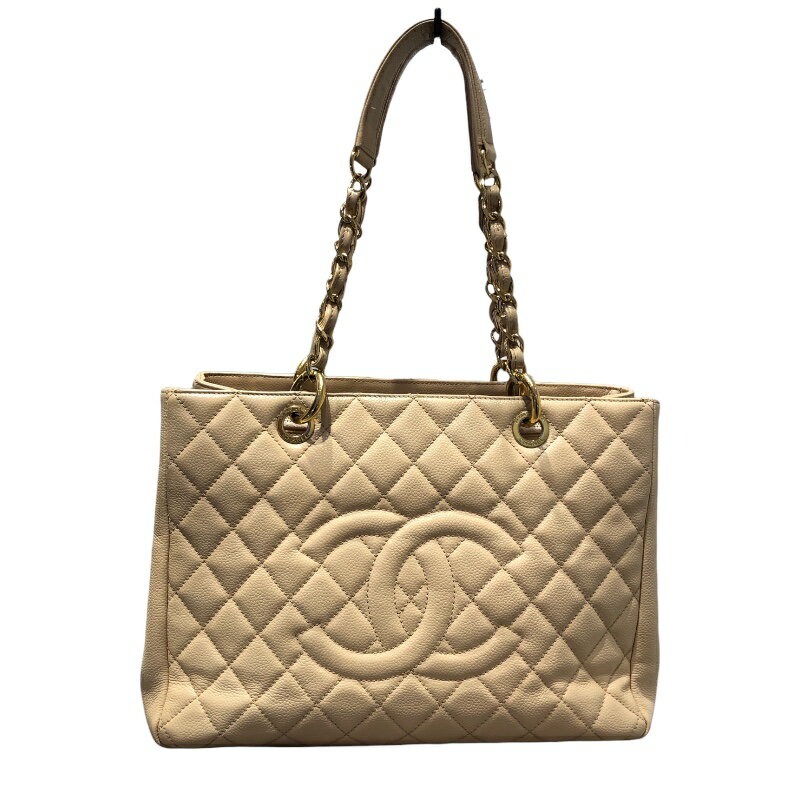 シャネル CHANEL GSTチェーントート ベージュ×GD金具 キャビアスキン レディース トートバッグ【中古】