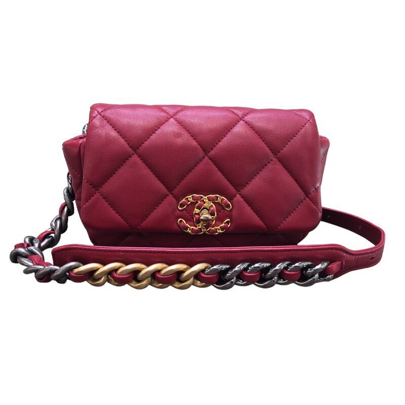 シャネル CHANEL CHANEL 19 チェーンベルトバッグ AS1163 羊革 ラムスキン レディース ウエストバッグ【中古】