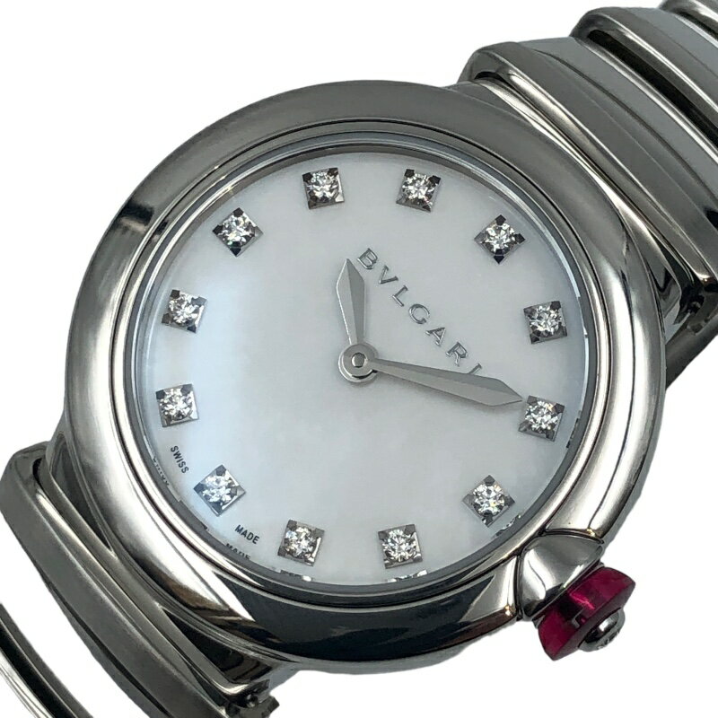 ブルガリ BVLGARI ルチェア ホワイトシェル LU28S ホワイトシェル SS レディース 腕時計【中古】