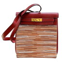 エルメス HERMES ケリーアドPM □F刻印 ルージュアッシュ・ゴールド金具 ボックスカーフ・ヴィブラート レディース リュック・デイパック【中古】