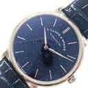 ランゲ&ゾーネ A.LANGE&SOHNE サクソニア フラッハ 205.086 ブルー文字盤 K18ホワイトゴールド×レザーベルト 手巻き メンズ 腕時計【中...