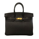 エルメス HERMES バーキン25 B刻印 ブラック GD金具 牛革 トゴ レディース ハンドバッグ【中古】