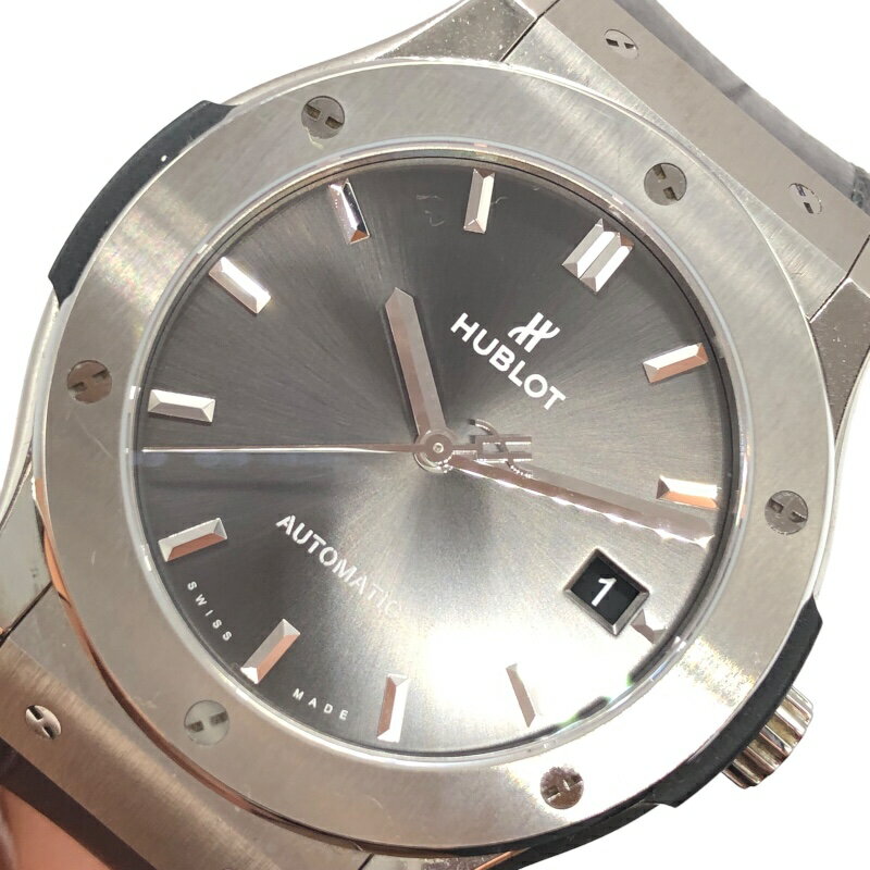 ウブロ HUBLOT クラシックフュージョン　チタニウム　レーシンググレー 511.NX.7071.LR グレー文字盤 チタン メンズ 腕時計【中古】