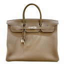 エルメス HERMES バーキン40 B刻 エトゥープ×SV金具 トゴ ユニセックス ハンドバッグ【中古】(4)