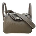 エルメス HERMES リンディミニ U刻印 エトゥープ シルバー金具 トリヨンクレマンス レディース ショルダーバッグ【中古】