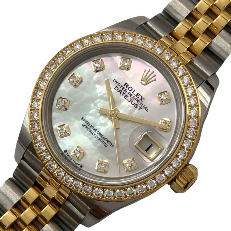 ロレックス ROLEX デイトジャスト28 ホワイトシェル K18/SS レディース 腕時計【中古】