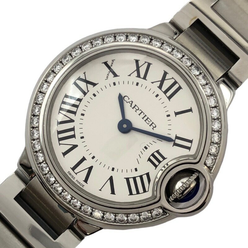 カルティエ Cartier バロンブルードゥカルティエ W4BB0015 SS クオーツ レディース 腕時計【中古】