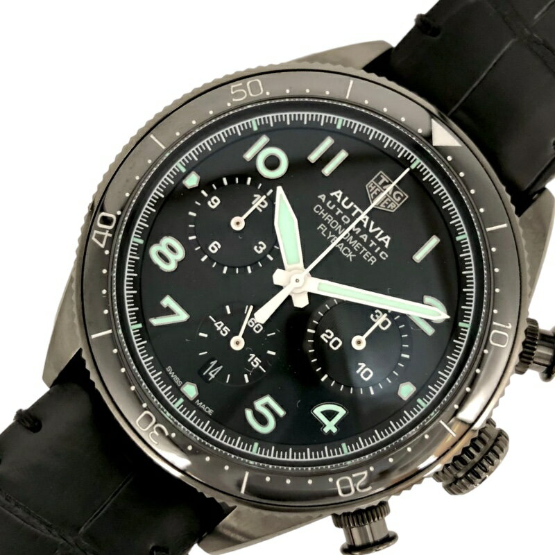 タグ・ホイヤー TAG HEUER オータヴィア 60周年アニバーサリー フライバック クロノグラフ CBE511C.FC8280 黒文字盤 ステンレス(DLC加工)/セラミック メンズ 腕時計【中古】