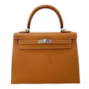 エルメス HERMES ケリー25 外縫い B刻(2023年製造) ゴールド シルバー金具 ヴォーエプソン レディース ハンドバッグ【中古】