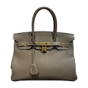 エルメス HERMES バーキン30 A刻印 エトゥープ/GD金具 トゴ レディース ハンドバッグ【中古】