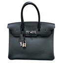 エルメス HERMES バーキン30 D刻 ブラック シルバー金具 トゴ レディース ハンドバッグ【中古】
