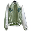 ルイ・ヴィトン LOUIS VUITTON エンブロイダードスーベニアジャケット 24SS 1AFHY1 グリーン×ホワイト ポリエステル メンズ ノーカラージ...