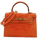 エルメス HERMES ミニミニケリー15 〇X刻印 パンデピス・ゴールド金具 アリゲーター レディース ハンドバッグ【中古】