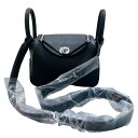 エルメス HERMES リンディミニ W刻印 ブラック ・シルバー金具 トリヨンクレマンス レディース ショルダーバッグ【中古】