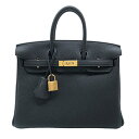 エルメス HERMES バーキン25 W刻 ブラック ゴールド金具 トゴ レディース ハンドバッグ【中古】