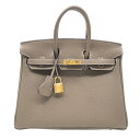 エルメス HERMES バーキン25 B刻 エトゥープ ゴールド金具 トゴ レディース ハンドバッグ【中古】