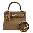 エルメス HERMES ケリー25 W刻印 (2024年製) エトゥープ・ゴールド金具 トゴ レディース ハンドバッグ【中古】