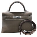 エルメス HERMES ミニケリー2 U刻印 (2022年製) エトゥープ シルバー金具 ヴォーエプソン レディース ショルダーバッグ【中古】