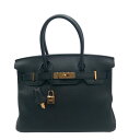 エルメス HERMES バーキン30 T刻 ブラック トゴ レディース ハンドバッグ【中古】