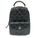 シャネル CHANEL タイムレスクラシック ミニリュック AP3753 ブラック シルバー金具 キャビアスキン レディース 【中古】