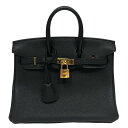 エルメス HERMES バーキン25 C刻 ブラック ゴールド金具 トゴ レディース ハンドバッグ【中古】