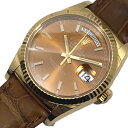 ロレックス ROLEX デイデイト36 ランダムシリアル 118138 コニャック K18YG/革ベルト 自動巻き メンズ 腕時計【中古】