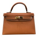 エルメス HERMES ミニケリー2 B刻印 ゴールド x ゴールド金具 エプソン レディース ショルダーバッグ【中古】
