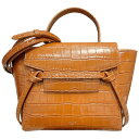 セリーヌ CELINE ベルトバッグナノ 189003BTE ブラウン レザー ハンドバッグ レディース【中古】
